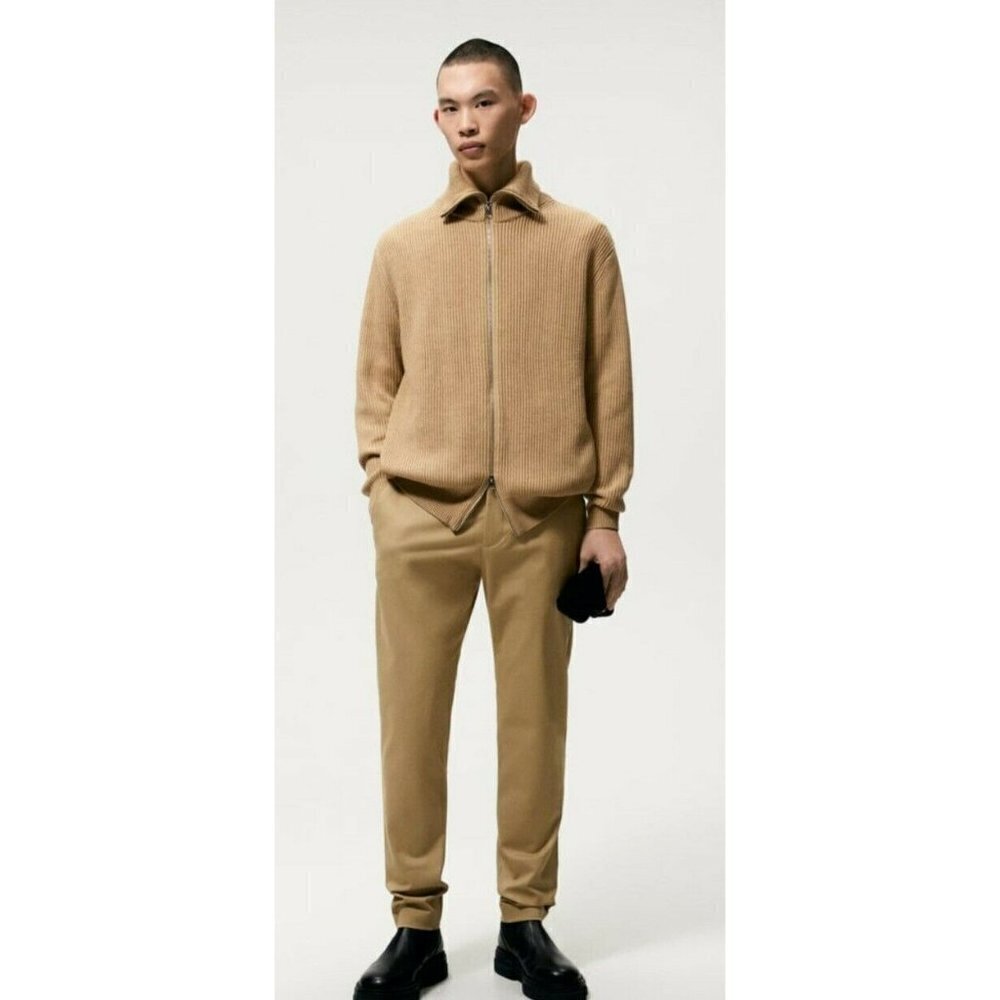Zara Cotton Suit slim fit pants bi strech  front Pockets back buttons s 31 chino